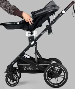 Belecoo - Luxe Kinderwagen - 3-in-1 Buggy - Opklapbare Wandelwagen - Autostoel - Wieg - Multifunctioneel - Zwart -Maxi-Cosi Winkel 1021x1200 10