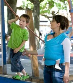 Babylonia - Tricot-Slen Organic - Draagdoek Baby - Silver Blue -Maxi-Cosi Winkel 1054x1200 5