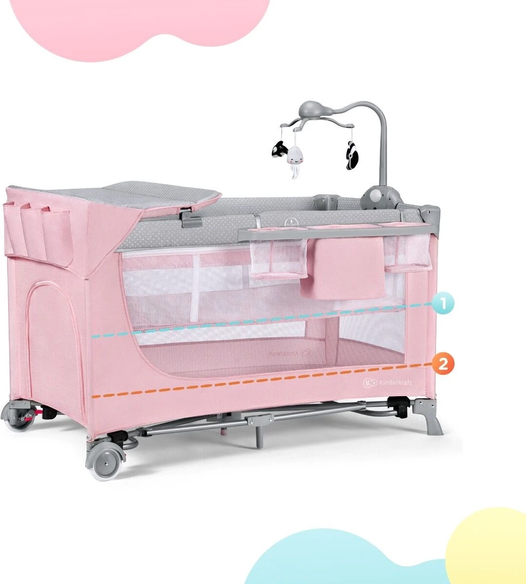 Kinderkraft Campingbed - Leody Met Accessoires - Roze 13 Kinderkraft Campingbed - Leody Met Accessoires - Roze - Image 13