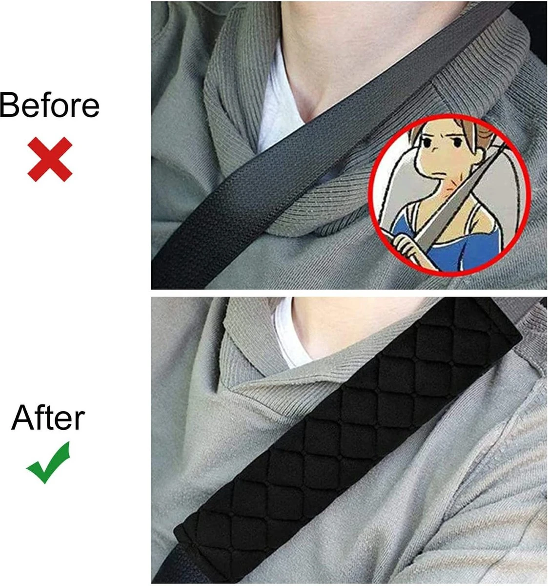 BOTC Gordelhoezen - Schouderhoezen - Gordelkussen - Auto Gordel Beschermer - 2 Stuks Gordelbeschermer - Universele Autogordel Cover 5 BOTC Gordelhoezen - Schouderhoezen - Gordelkussen - Auto Gordel Beschermer - 2 Stuks Gordelbeschermer - Universele Autogordel Cover - Image 5