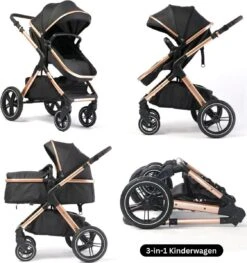 Merkloos BrightWise Luxe Kinderwagen 3 In 1 Van Voldoet Aan Alle Europese Veiligheidscertificaten - Wandelwagen - Kinderwagen 3-in-1 Incl Autostoel - Kinderwagen Maxi Cosi – Buggy 3 In 1 - Newborn - Zwart -Maxi-Cosi Winkel 1126x1200 12