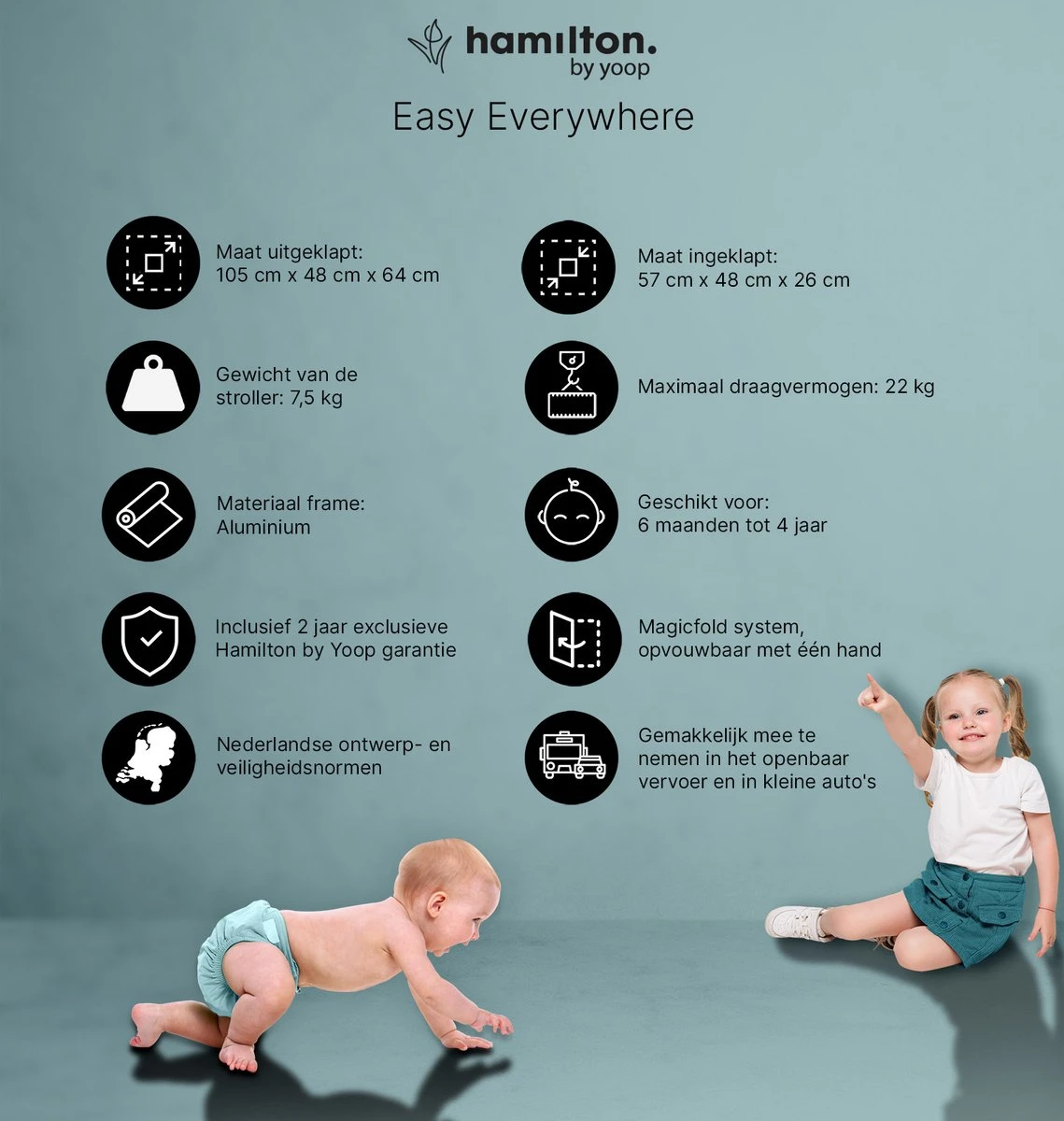 Hamilton By Yoop X1 Plus Buggy – Nieuw, Hoger, Uitgebreider 2023 Model – Premium Stroller Met One Hand Folding Technologie – Zwart – Lichte, Verstelbare En Wendbare Kinderwagen Met Vele Gemakken 17 Hamilton By Yoop X1 Plus Buggy – Nieuw, Hoger, Uitgebreider 2023 Model – Premium Stroller Met One Hand Folding Technologie – Zwart – Lichte, Verstelbare En Wendbare Kinderwagen Met Vele Gemakken - Image 17