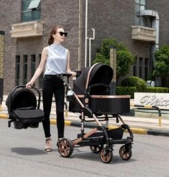 Luxe Kinderwagen 3 In 1 - Wandelwagen - Kinderwagen 3-in-1 Incl Autostoel - Kinderwagen Maxi Cosi – Buggy 3 In 1 - Newborn - Zwart/goud -Maxi-Cosi Winkel 1148x1200 6