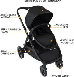 Deryan Evy Kinderwagen - Duo Kinderwagen - Uitbreidbaar - Inclusief Reiswieg - Zwart -Maxi-Cosi Winkel 1152x1200 2