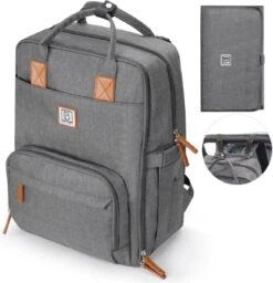 Brisby Slijtvaste Luiertas – Verzorgingstas – Met Buggymontage -Donkergrijs