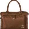 Grote Luiertas Double Zip Satchel Chestnut Redwood - Kunstleer - 42 Cm Breed