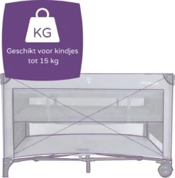 Prénatal Luxe Campingbedje Met Bodemverhoger - Inklapbaar Baby Campingbed - Reisbedje Met Wieltjes En Kruipluik - Inclusief Bodemmatras - 120 X 60 Cm - Grijs -Maxi-Cosi Winkel 1174x1200 6