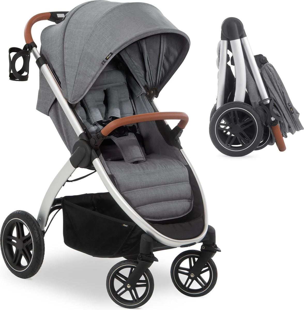 Hauck UpTown Buggy - Met één Hand Opvouwbaar - Grijs 1 Hauck UpTown Buggy - Met één Hand Opvouwbaar - Grijs