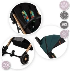 MoMi Wandelwagen - Compacte Lichtgewicht Buggy - Estelle - Green-Gold (geschikt Van 6mnd - 15kg) -Maxi-Cosi Winkel 1183x1200 11