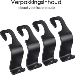 Merkloos Auto Kapstok - Opberghaak - Tashouder - Zwart - 4 Stuks -Maxi-Cosi Winkel 1185x1200