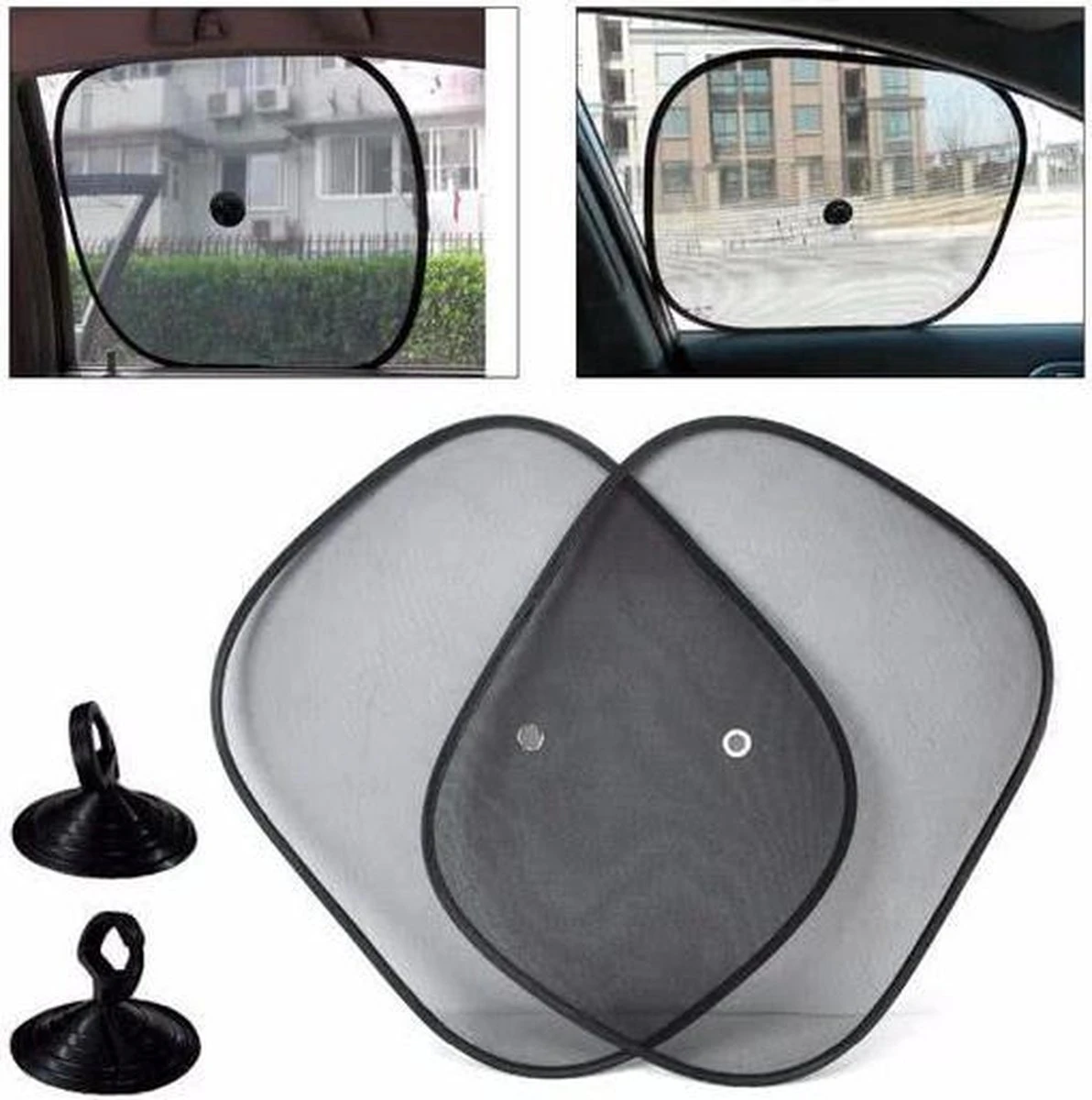 Merkloos Zonnescherm / Zonwering Auto - UV Protectie - 2 Stuks Autozonwering Voor Autoraam / Zijruit 2 Merkloos Zonnescherm / Zonwering Auto - UV Protectie - 2 Stuks Autozonwering Voor Autoraam / Zijruit - Image 2