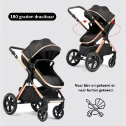 Merkloos BrightWise Luxe Kinderwagen 3 In 1 Van Voldoet Aan Alle Europese Veiligheidscertificaten - Wandelwagen - Kinderwagen 3-in-1 Incl Autostoel - Kinderwagen Maxi Cosi – Buggy 3 In 1 - Newborn - Zwart -Maxi-Cosi Winkel 1198x1200 23