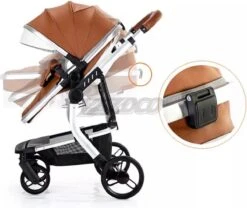Merkloos BrightWise Luxe Kinderwagen 3 In 1 Voldoet Aan Alle Europese Veiligheidscertificaten - Wandelwagen - Kinderwagen 3-in-1 Incl Autostoel - Kinderwagen Maxi Cosi – Buggy 3 In 1 - Newborn - Leer - Grijs -Maxi-Cosi Winkel 1200x1009 4