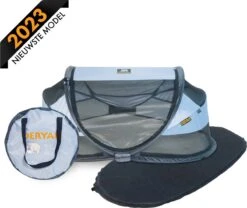 Deryan Baby Luxe Campingbedje – Inclusief Zelfopblaasbare Matras - Blue