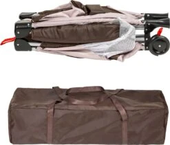 Tectake - Reisbedje Babybed Campingbed Dodo - 132x75x104cm Incl. Aankleedkussen En Draagtas - Bruin - 402203 -Maxi-Cosi Winkel 1200x1023 3