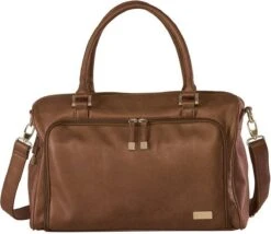Grote Luiertas Double Zip Satchel Chestnut Redwood - Kunstleer - 42 Cm Breed -Maxi-Cosi Winkel 1200x1039 1