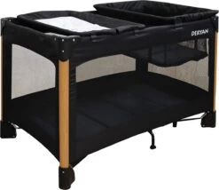 Deryan Luxe Campingbed Compleet - 120x60cm - Bodemverhoger - Verschoonblad - Opbergmand - Zwart -Maxi-Cosi Winkel 1200x1039 2