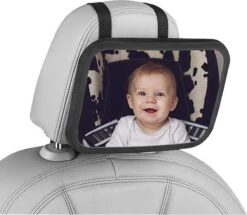 Autospiegel Baby 360° Verstelbaar Voor Hoofdsteun Autostoel -Achteruitkijkspiegel - Achterbankspiegel Kinderen -Baby Veiligheid Accessoires - Zwart