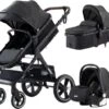 Loft Home Luxe 3-in-1 Kinderwagen - Wandelwagen - Autostoeltje - Buggy - Inklapbaar - Zwart - 0-36 Maanden