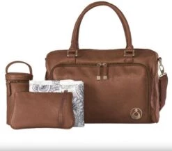 Grote Luiertas Double Zip Satchel Chestnut Redwood - Kunstleer - 42 Cm Breed -Maxi-Cosi Winkel 1200x1056 1