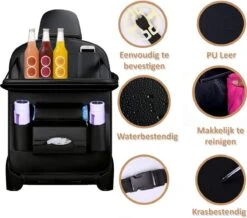RAMBUX® - Autostoel Organizer Met Tray - Organizer Auto Stoelhoes Met Uitklapbare Tafel - Duurzaam Mat Zwart PU Leer Kunstleer - Tablethouder - Telefoonhouder - Fleshouder -Maxi-Cosi Winkel 1200x1057