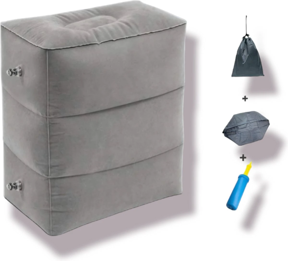 Merkloos Vliegtuigbedje - Voetkussen Opblaasbaar - Voetensteun - Voetenbankje - 3 Hoogte Standen - Reiskussen 1 Merkloos Vliegtuigbedje - Voetkussen Opblaasbaar - Voetensteun - Voetenbankje - 3 Hoogte Standen - Reiskussen