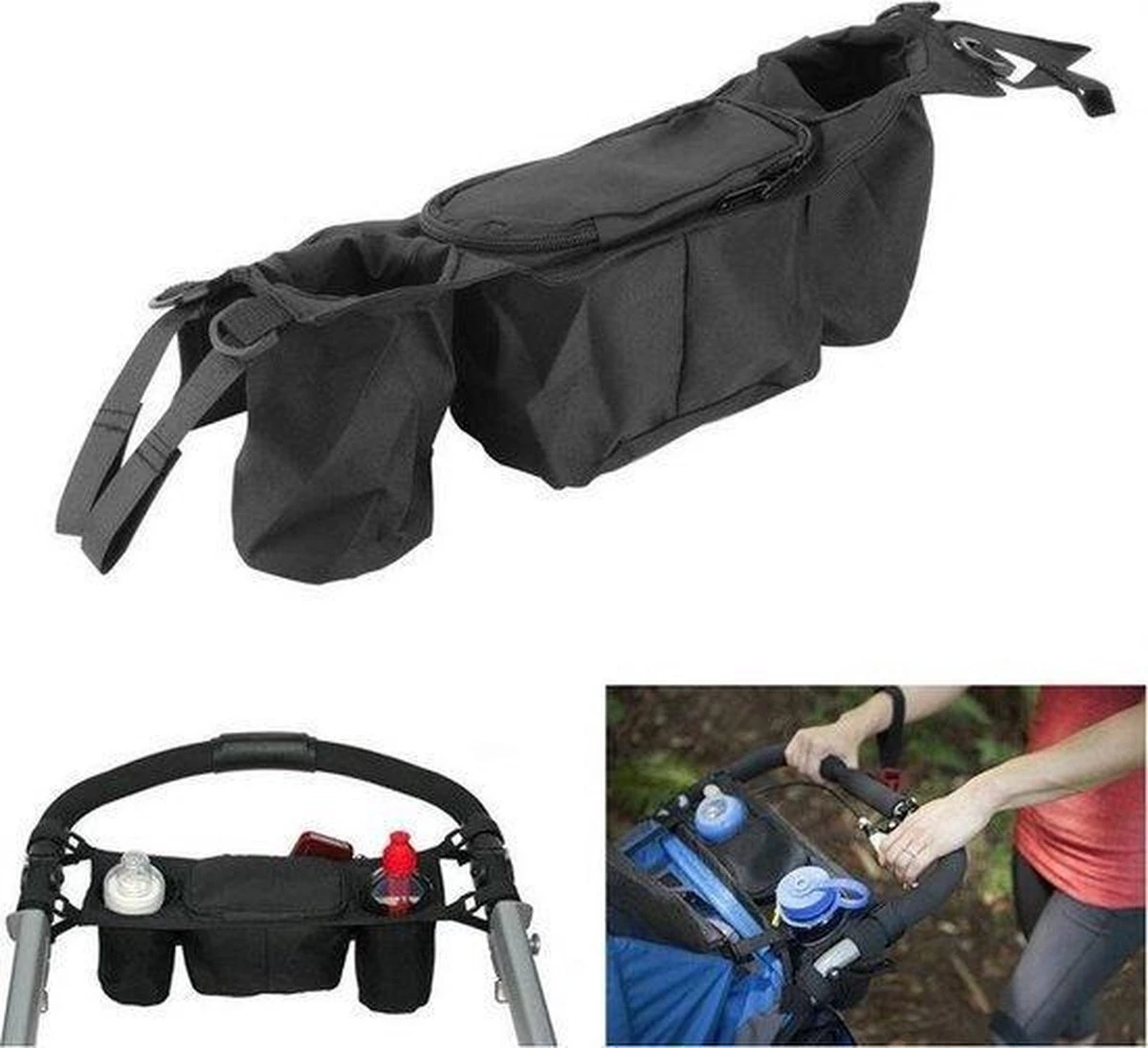 GoedHandel - Organizer Kinderwagen - Bekerhouder - Flessenhouder - Luiertas Kinderwagen - Universeel - Buggy Organizer - Fleshouder 2 GoedHandel - Organizer Kinderwagen - Bekerhouder - Flessenhouder - Luiertas Kinderwagen - Universeel - Buggy Organizer - Fleshouder - Image 2