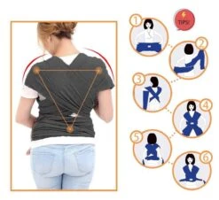 Ergonomische Rekbare Baby Draagdoek Van Katoen Om Te Knopen -Licht Grijs - Babywrap - Draagdoeken - Babydrager - Buikdrager – Rugdrager – Heupdrager - Baby Sling – Baby Carrier – Draagzak - Baby Wrap Sling - Draagdoek – Handleiding - Gratis Slabbetje -Maxi-Cosi Winkel 1200x1099 7