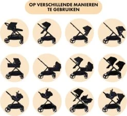 Deryan Evy Kinderwagen - Duo Kinderwagen - Uitbreidbaar - Inclusief Reiswieg - Zwart -Maxi-Cosi Winkel 1200x1105 5