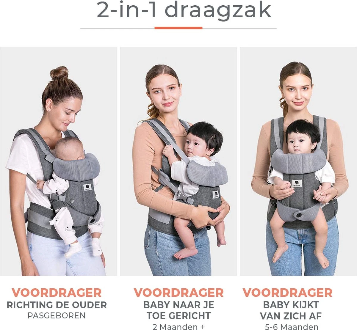 Deryan Meinkind Draagzak - Ergonomische Draagzak Vanaf Geboorte - Antraciet 3 Deryan Meinkind Draagzak - Ergonomische Draagzak Vanaf Geboorte - Antraciet - Image 3