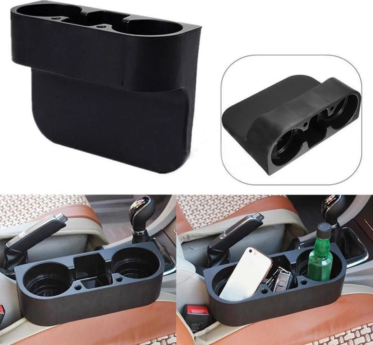 Merkloos Decopatent® Autostoel Organizer - Voor Tussen Auto Stoel / Console - Bekerhouder & Telefoonhouder - Opbergvakken - Auto Organiser 2 Merkloos Decopatent® Autostoel Organizer - Voor Tussen Auto Stoel / Console - Bekerhouder & Telefoonhouder - Opbergvakken - Auto Organiser - Image 2