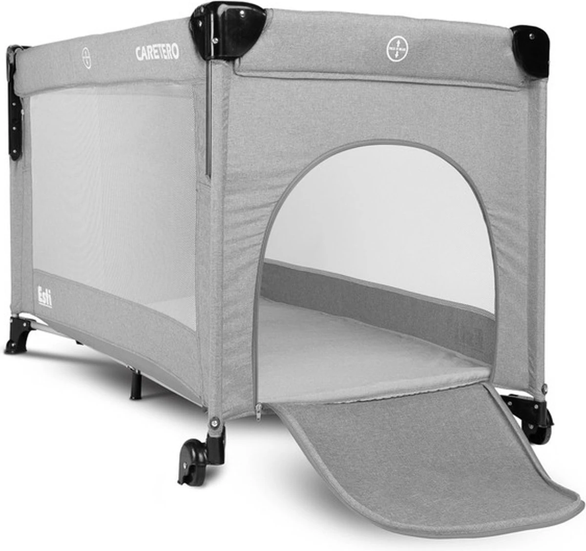 Caretero - Reisbedje Met Nachtkastje Esti Grijs 2 Caretero - Reisbedje Met Nachtkastje Esti Grijs - Image 2