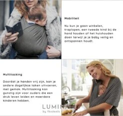 Baby Draagdoek - Babywrap - Baby Carrier - Babydrager - Buikdrager Baby – Baby Draagzak - Baby Sling | Luminatic® | Ergonomisch | Met Tasje | Zwart -Maxi-Cosi Winkel 1200x1130 3