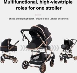 Luxe Kinderwagen 3 In 1 - Wandelwagen - Kinderwagen 3-in-1 Incl Autostoel - Kinderwagen Maxi Cosi – Buggy 3 In 1 - Newborn - Zwart/goud -Maxi-Cosi Winkel 1200x1130 7