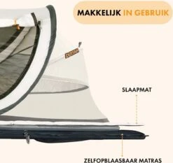 Deryan Peuter Luxe Campingbedje – Inclusief Zelfopblaasbare Matras - Cream -Maxi-Cosi Winkel 1200x1132 2