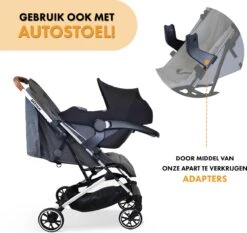 Deryan Luxe Rolo X2 Dubbele Buggy - Duo Buggy - Grijs -Maxi-Cosi Winkel 1200x1134