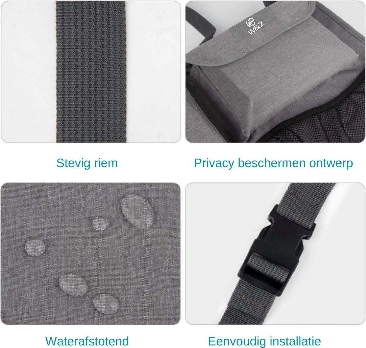 W&Z® Auto Organizer - Autostoel Organizer - Kofferbak Organizer - Grijs 5 W&Z® Auto Organizer - Autostoel Organizer - Kofferbak Organizer - Grijs - Image 5