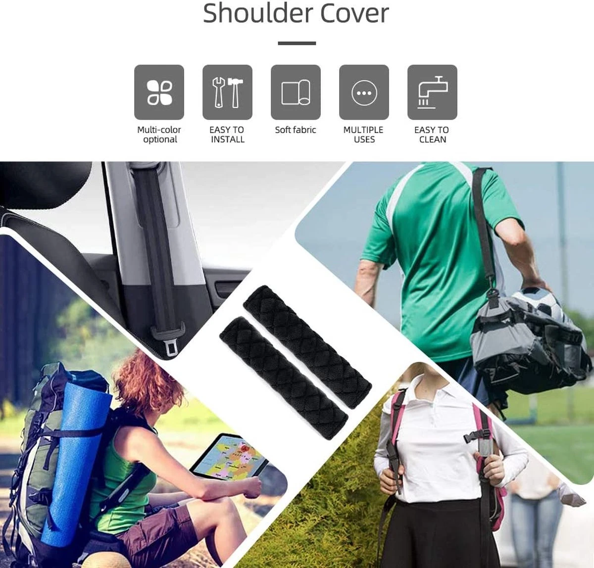 BOTC Gordelhoezen - Schouderhoezen - Gordelkussen - Auto Gordel Beschermer - 2 Stuks Gordelbeschermer - Universele Autogordel Cover 11 BOTC Gordelhoezen - Schouderhoezen - Gordelkussen - Auto Gordel Beschermer - 2 Stuks Gordelbeschermer - Universele Autogordel Cover - Image 11