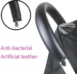 Luxe Buggy Handvat Hoes - Kinderwagen - 53X11 Cm - Zwart