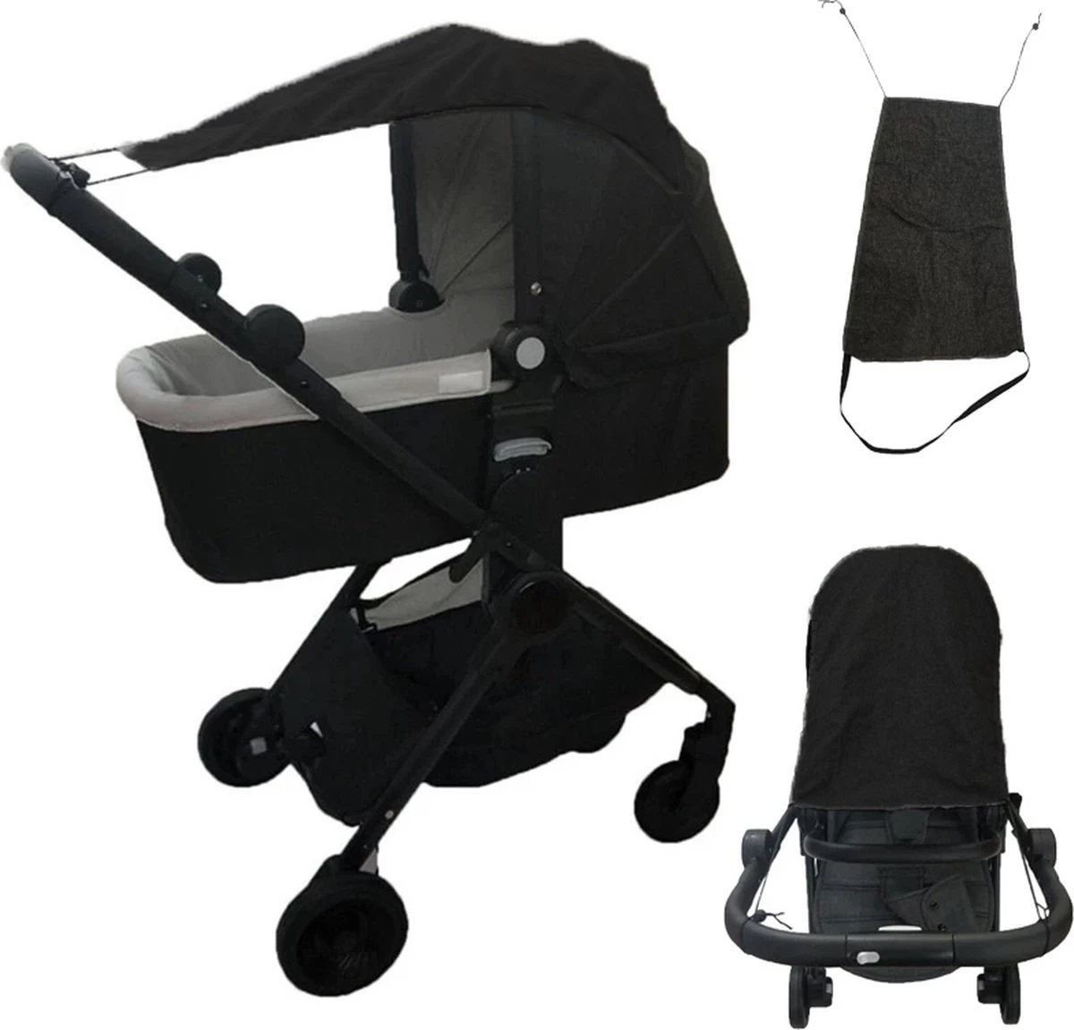 Dayshake Zonnescherm Kinderwagen - Verstelbaar - Waterdicht - Eenvoudig Te Bevestigen - Zonnedoek 1 Dayshake Zonnescherm Kinderwagen - Verstelbaar - Waterdicht - Eenvoudig Te Bevestigen - Zonnedoek