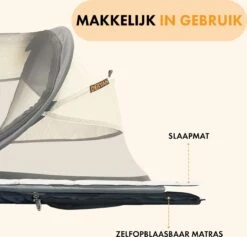 Deryan Baby Luxe Campingbedje – Inclusief Zelfopblaasbare Matras - Cream -Maxi-Cosi Winkel 1200x1151 6