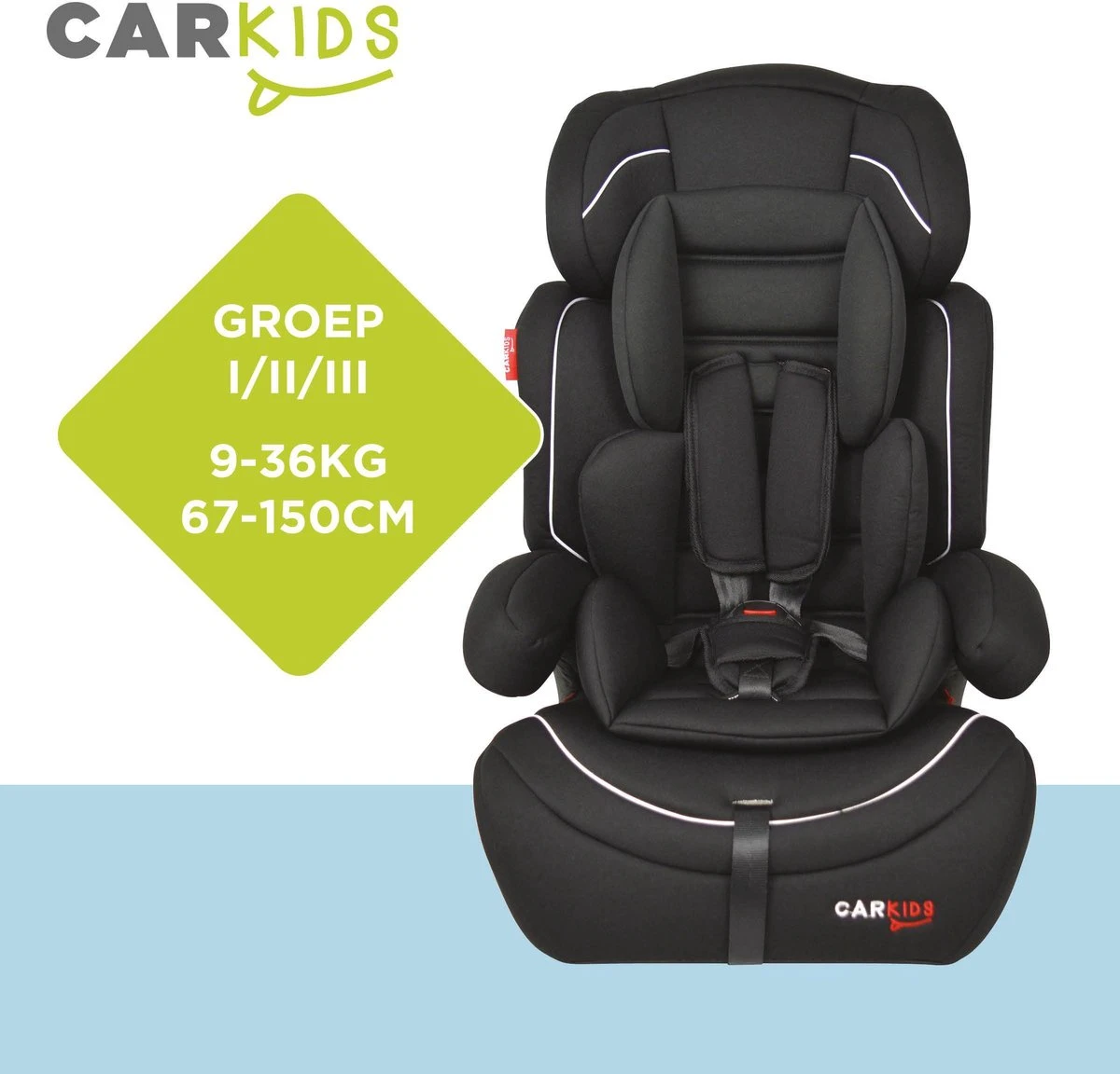 Carkids Verstelbaar Kinderautostoeltje Zwart En Wit | Kinderautostoel Groep 1-2-3 | Kinderen Van 9 Maanden-12 Jaar | 9-36 Kg 6 Carkids Verstelbaar Kinderautostoeltje Zwart En Wit | Kinderautostoel Groep 1-2-3 | Kinderen Van 9 Maanden-12 Jaar | 9-36 Kg - Image 6