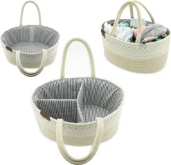 ADSafety - Luxe Katoenen Luiertas - Inclusief Uitneembare Organizer - Verzorgingstas - Opbergtas - Commode Mandje - Baby Spullen - Crème -Maxi-Cosi Winkel 1200x1154 6