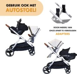 Deryan Evy Kinderwagen - Duo Kinderwagen - Uitbreidbaar - Inclusief Reiswieg - Creme -Maxi-Cosi Winkel 1200x1161 7