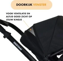 Deryan Evy Kinderwagen - Duo Kinderwagen - Uitbreidbaar - Inclusief Reiswieg - Zwart -Maxi-Cosi Winkel 1200x1164 3