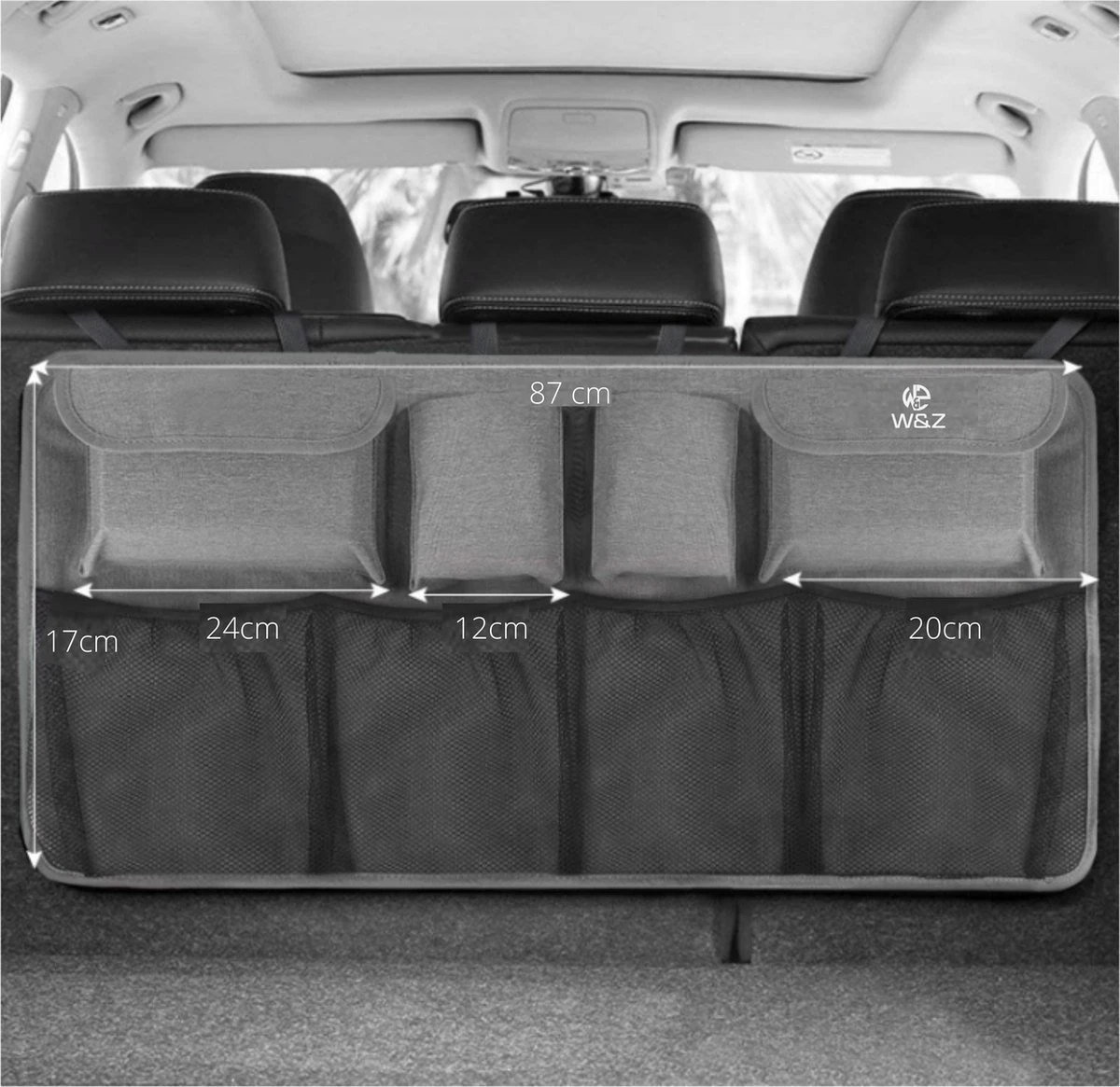 W&Z® Auto Organizer - Autostoel Organizer - Kofferbak Organizer - Grijs 4 W&Z® Auto Organizer - Autostoel Organizer - Kofferbak Organizer - Grijs - Image 4