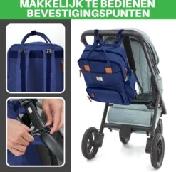 Brisby Slijtvaste Luiertas – Verzorgingstas – Met Buggymontage - Blauw -Maxi-Cosi Winkel 1200x1174 2