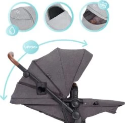 Kinderkraft B-Tour Ash Grey 3-in-1 Combi Kinderwagen Incl. Autostoel KSBTOU00DGR3000 -Maxi-Cosi Winkel 1200x1174 8