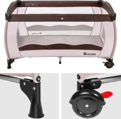 TecTake - Kinder Reisbed Babybed - Beige / Bruin - 402417 - 126x65x80 Cm Met Draagtas -Maxi-Cosi Winkel 1200x1179 2