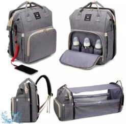 Luier- En Verzorgingstas - Luiertassen - Baby Rug Tas Met Isoleervak - Incl Flessen Verwarmer - Luiertas - Unisex/Jongens/Meisjes - Grijs - Luier Tas - Verzorgingstas Baby - Uitschuifbaar Verschoon/ Slaap Bedje - Incl Matrasje Baby - USB Poort -Maxi-Cosi Winkel 1200x1180 11